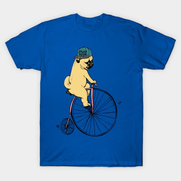 Pug Ride T-Shirt by huebucket